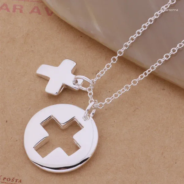 Pendentif Colliers AN275 Stearling Argent Couleur Collier Bijoux De Mode Puzzle / bafajrma Aldajcka