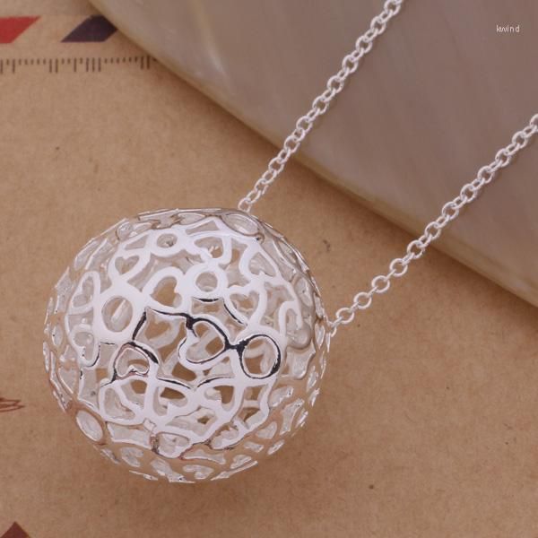 Pendentif Colliers AN339 Sterling Collier De Mode Bijoux Évider Boule/gozapgga Atlajksa Argent Couleur