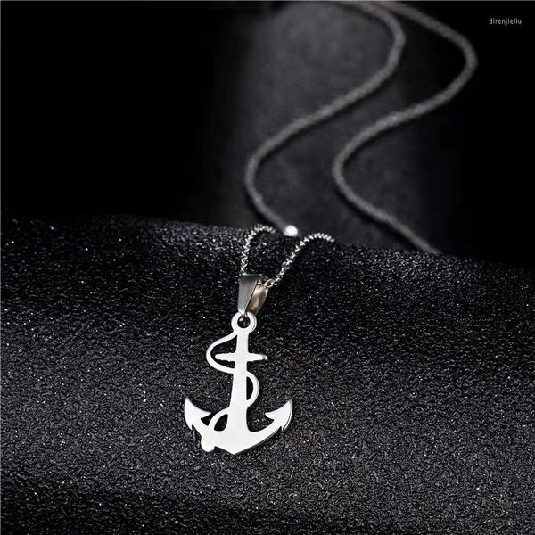 Pendentif Colliers Ancre Collier en acier inoxydable Sailor Fashion Trend Simple Bijoux Cadeau
