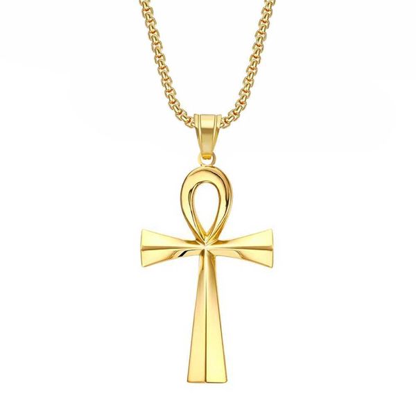 Colliers de pendentif ancienment égyptien ankh croix de croix en or argent en acier inoxydable collier collier égyptienne et bijoux masculins cadeaux s2452599 s2452466