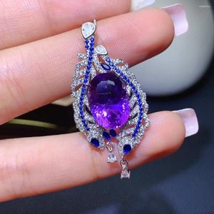 Pendentif Colliers Collier d'ange incrusté de gemmes profondes violettes mystérieuses adaptées aux bijoux pour femmes Elizabeth Taylor Eye