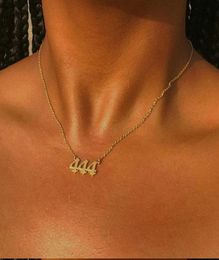 Colliers pendants Collier numéro d'ange 111 222 333 444 555 666 777 888 999 1111 Imitation Perle Curb Chain pour femmes anniversaire4205327