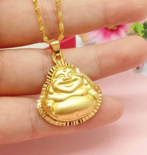 Collares pendientes ANGLANG Regalos encantadores de San Valentín Joyería de Buda Collar de color dorado para mujeres Mamá Novia Esposa