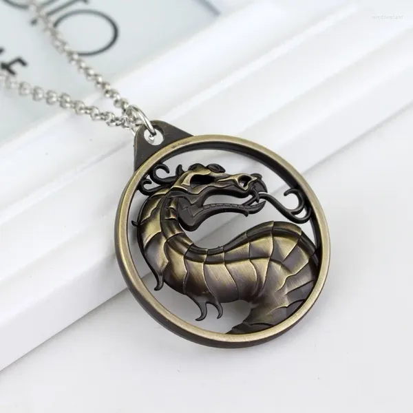 Pendentif Colliers Animal Dragon Sculpture Collier Hommes Mode Métal Coulissant Accessoires Ronds Bijoux De Fête