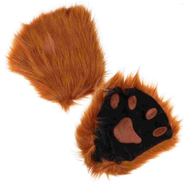 Pendentif Colliers Gants d'oreille d'animaux Femme Demi-doigt Pour Sans doigts Peluche Animaux Paume Polyester Cosplay Mignon