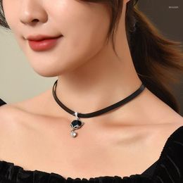 Pendentif Colliers Animal Collier Cristal PU Cuir Choker Punk Déclaration Bijoux Collier Unisexe Cadeau De Mariage