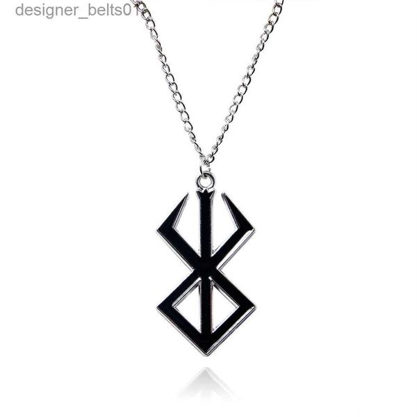 Pendentif colliers Anime Berserk noir collier tripes épée pendentifs unisexe Costume bijoux décoration collier accessoires Halloween GiftL231215