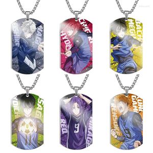 Hanger Kettingen Anime Blauw Slot Dog Tag Ketting Rvs Chigiri Isagi Yoichi Cosplay Hangers Punk Sieraden Accessoires