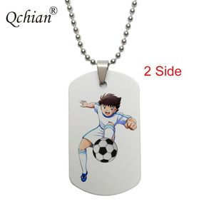 Collares pendientes Anime Capitán Tsubasa Nankatsu Ozora Taro Misaki para collar Joyería Regalo para niños Impresión de doble cara