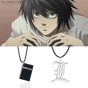 Hanger kettingen anime death note ketting zwarte noot boek hanger touw keten sieraden ketting voor fan cosplay prop cadeau accessoires240408