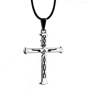 Pendentif Colliers Anime Coupable Couronne Noir Émail Croix Collier Pour Hommes Femmes Mode En Cuir Cordon Ras Du Cou Fans Cosplay Bijoux