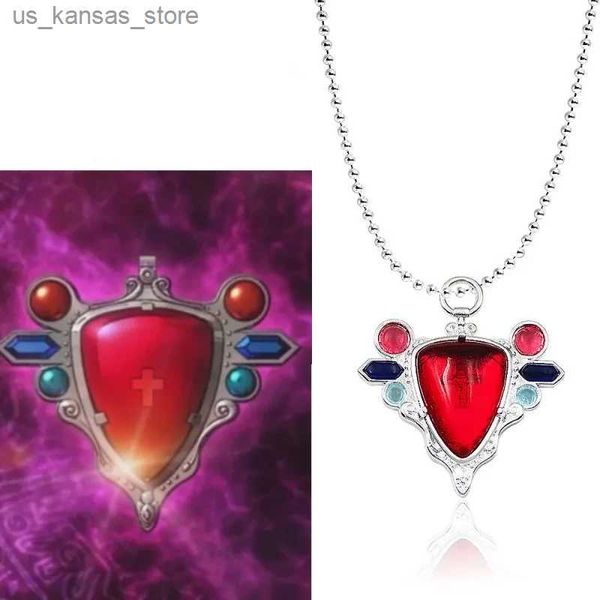 Collares colgantes anime jojos extraños de aventura aleación cosplay joseph joestar Stone rojo piedra roja de accesorio de joyería AJA Prop.