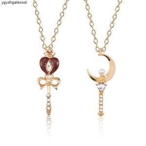 Hanger kettingen Anime Sailor Moon ketting Vrouwen kristal Pearl Love Heart Wand Pendants Cartoon Sailormoon Jewelry Colar 2024