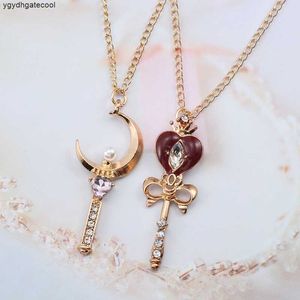 Hanger kettingen Anime Sailor Moon Women Crystal Pearl Love Heart Wand Pendanten Cartoon Sailormoon JE