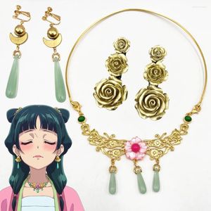 Colliers pendants Anime The Apothecary Diaries Maomao Cosplay Collier Hairpin Oreilles Boucles d'oreilles Choker Clipt Eart Clip
