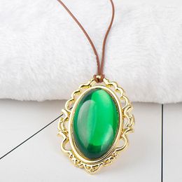 Pendentif Colliers Anime Violet Eternal Garden Collier Green Gemstone Crystal Royal Corde Chaîne Bijoux Colar Cadeau pour Femme