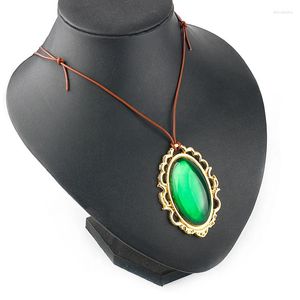 Collares colgantes Anime Violeta Eterno Jardín Collar Verde Piedra preciosa Cristal Royal Cuerda Cadena Joyería Colar Regalo