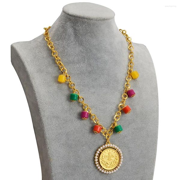 Collares colgantes anniyo 50cm pavo para mujeres joyas turcas kurdistán árabe #017901