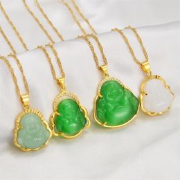 Colliers pendants Anniyo Bouddha Femmes Gold Couleur d'or Amulet Chinois MAITREYA Collier Bijoux Drop # 001536332N