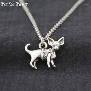 Hanger Kettingen Antiek Zilver Kleur Chihuahua Hond Rvs Ketting Ketting Boho Animal Chocker Mode Accessoires Jewele206h