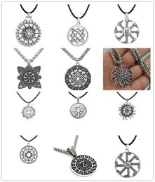 Hangende kettingen antique Slavische Kolovrat Symbool Amulet ketting mannen Viking Rune Wheel heidense sieraden