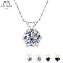 Pendentif colliers AnuJewel 1ct 3ct 5ct D couleur Moissanite diamant de haute qualité 18K plaqué or pendentif collier bijoux fins cadeaux en gros J240118