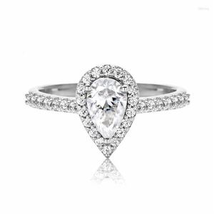 Hanger Kettingen AnuJewel 1ct Pear Cut Moissanite Engagement Wedding Ring 925 Sterling Zilveren Ringen Voor Vrouwen Sieraden Whole266g