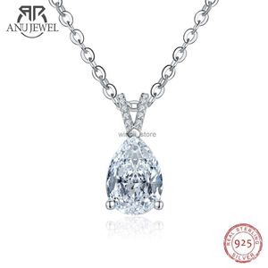 Collares colgantes AnuJewel 2.5ct D Color Pera Corte Lágrima Moissanite Diamante Colgante Collar 925 Collar de plata esterlina JewelryL2402