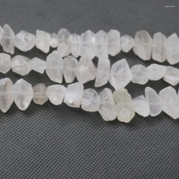 Colliers pendentifs environ 35 pièces/fil naturel blanc brut Quartz cristal Point rugueux haut percé Spike pierre gemme perles femmes collier