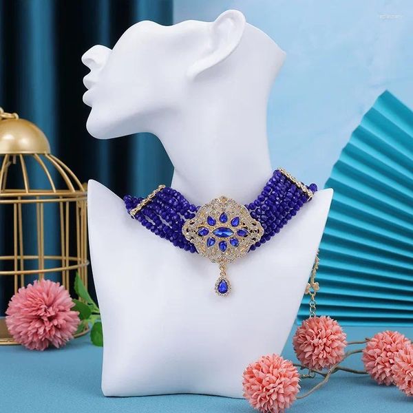 Collares colgantes estilo árabe collar de cuentas hechas a mano de mujer banquete de joyas de moda
