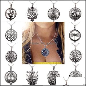 Pendentif Colliers Aroma Diffuseur Collier Avec Coussinets Ouvert Antique Vintage Médaillons Par Huile Essentielle Aromathérapie Médaillon Drop Delivery Dh9Q0