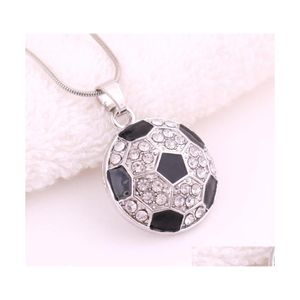 Hanger kettingen aankomst voetbal fans sport kristal rhinestone voetbal charme slangenketens voor dames heren mode drop levering je otket