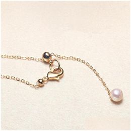 Colliers de pendentif arrivant en gros réelle eau douce Collier de perles naturel cadeau pour femmes 45 cm 18 pouces de long Del Dhhy7