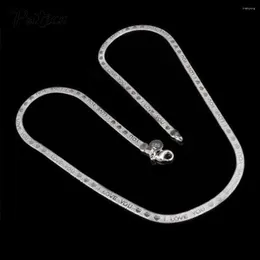 Pendentif Colliers Arrivées Lettre Imprimer 925 Chaîne en argent sterling Bijoux Femmes Cadeau de fête 4mm Épaisseur Longueur 20 pouces 6.5g