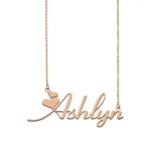 Collares colgantes Ashlyn Nombre Collar Placa de identificación personalizada para mujeres Niñas Amigos Cumpleaños Boda Navidad Regalo de la madre