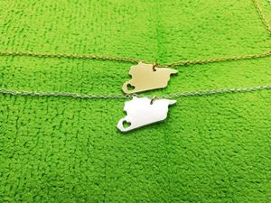 Collares pendientes Mapa del país asiático Collar de Siria Encanto Orgullo sirio I Corazón Amor Capital de la ciudad de Damasco Regalos de recuerdo