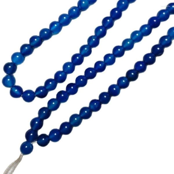 Pendentif Colliers Asiatique Naturel 6mm Jade Gem Tibet Bouddhiste 108 Prière Bleu Perles Mala Collier