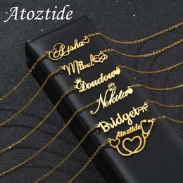 Colliers de pendentif atoztide Personnalisation personnalisée Collier Nom des femmes