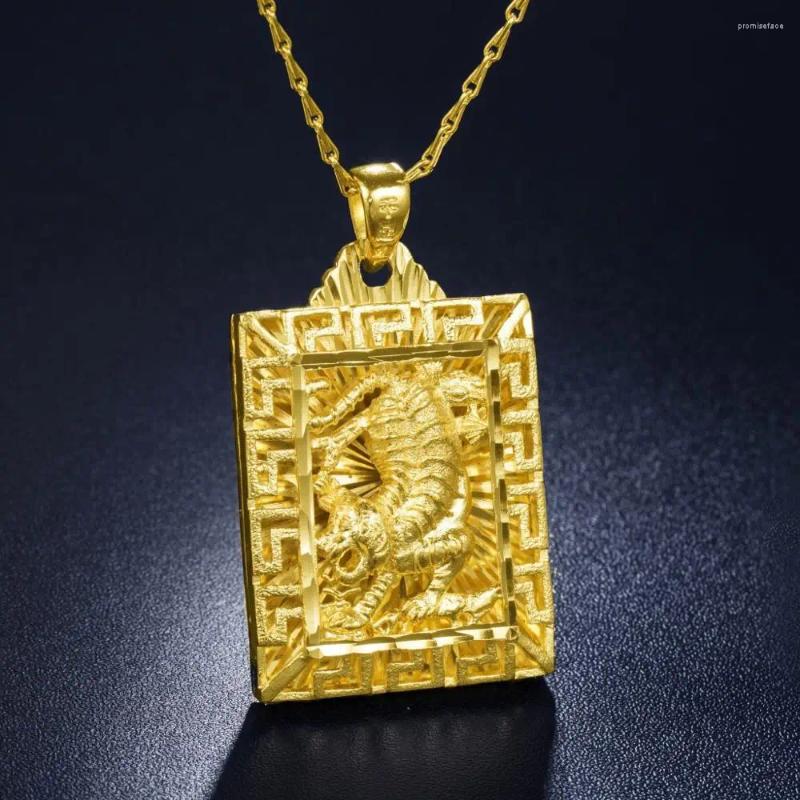 Pendant Necklaces Auspicious Dragon Neckalces For Women Men Jewelry Chinese"FU" Blessing Wealth Auspiciousness Longevity