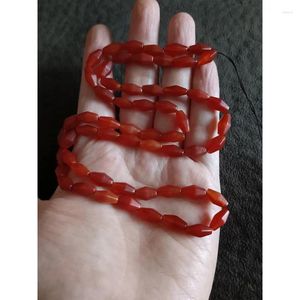 Collares colgantes auspiciosos ágate roja larga cuentas múltiples collar de cuentas