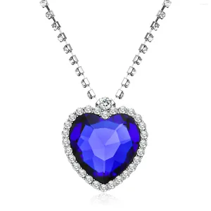 Colliers pendants Autrichien Crystal Heart of Ocean Collier Le cadeau pour une petite amie Love Forever Fashion Jewelry Chain