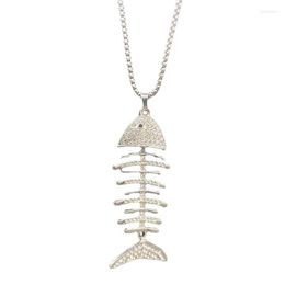 Colliers pendentifs automne et hiver collier en os de poisson mode féminine Simple petit parfum Long chandail chaîne accessoires