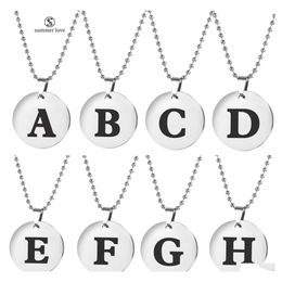 Hanger kettingen az 26 eerste letters roestvrij staal 25 mm ronde ketting diy aanpassen sieraden groothandel drop levering hangers dhlhf