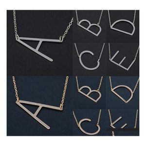 Hanger kettingen az gepersonaliseerde eerste brief voor vrouwen zijwaarts Gold Sier Rose 26 Engelse alfabetketens mode sieraden drop d otk2b