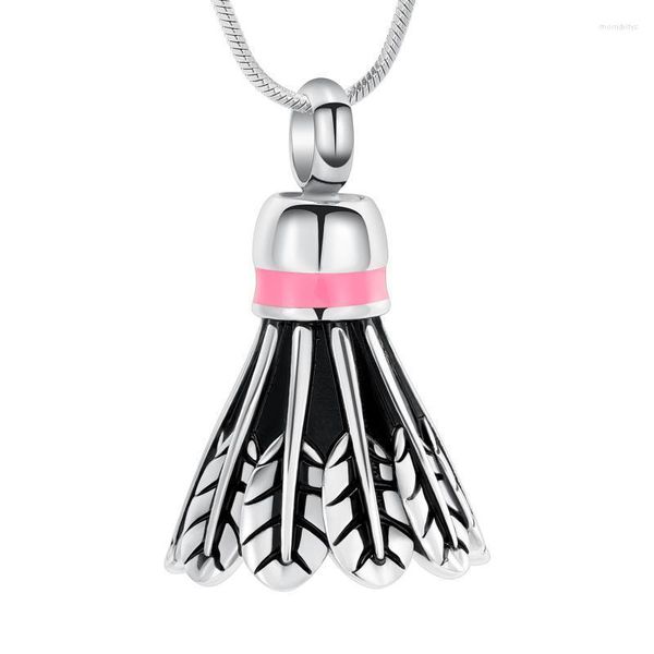 Pendentif Colliers Badminton Forme Crémation Bijoux Pour Cendres Proches Acier Inoxydable Urne Humains Chien Chat's MemorialPendentif Morr