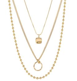 Anhänger Halsketten Badu 2022 Aussage Mehrschichtige Halskette Einfache Geometrische Quadratische Metall Halsband Für Frauen Schlüsselbein Kette2201892