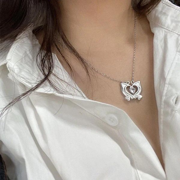 Pendentif Colliers Balala Little Magic Anime Collier pour femmes fille Y2k Fée Femelle Pêche HeartPendant Tendance Bijoux Couples Cadeau De Fête