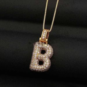 Hanger kettingen BALLON BRIEF EERSTE HANGER-Alix Earle Ketting Vergulde Cubic Zirconia Bubble Letter Ketting Bruidsmeisje Geschenken Eerste 485