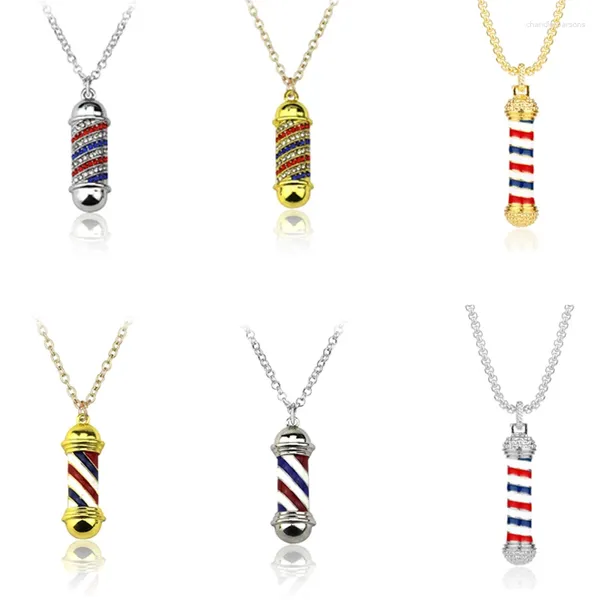 Colliers pendants Baborber Pole 3D Collier Hip Hop Coiffeur Gothic pour femmes Bijoux Men Gift