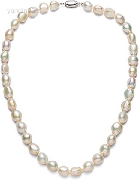 Colliers avec pendentif Collier de perles baroques pour femmes 9-10 mm Collier de perles de culture d'eau douce de qualité AA avec fermoir en argent sterling HKD230712